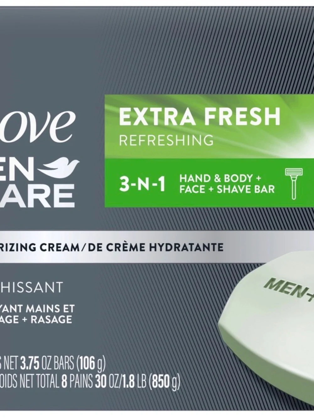 Dove Men+Care Extra Fresh Shave & Body Bar - White